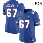 Men's Florida Gators #67 Richie Leonard IV NCAA Jordan Brand Royal NIL 2022 Authentic Stitched College Football Jersey GNK0362LL